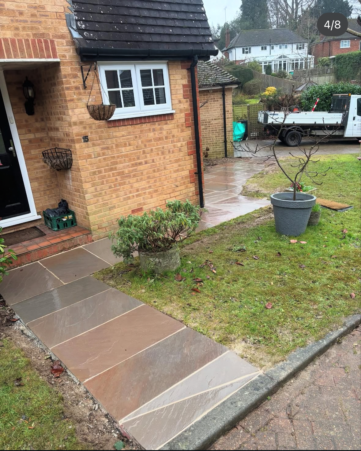 Sandstone front driveway