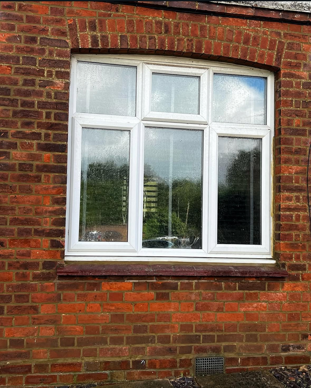 Brick repointing, window surround