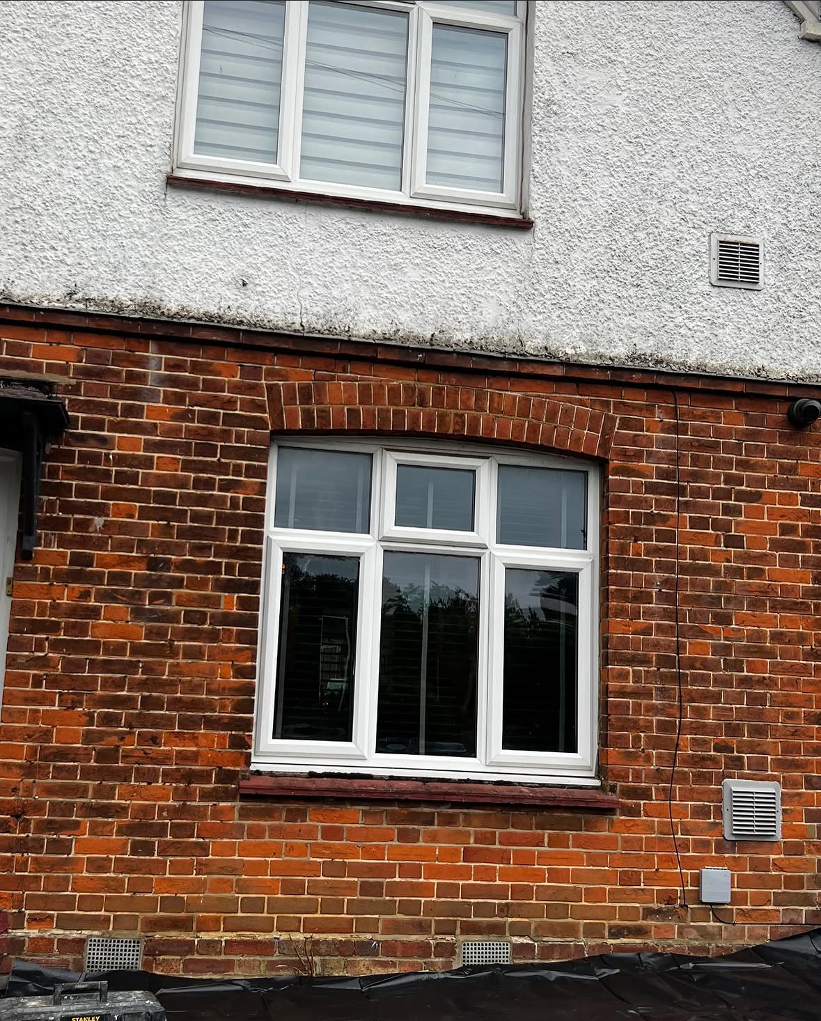 Brick repointing — before and after